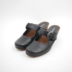 BARETRAPS Women's 7 Black faux leather clogs slip on shoes loafer comfort shoes